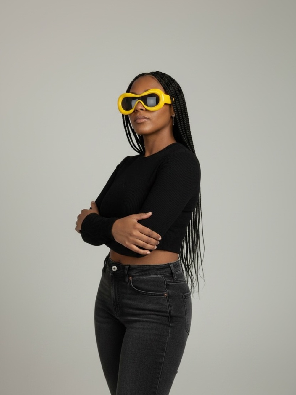 Y2K Inflated Bubble Frame Sunglasses Yellow Loewe Inspired Festival NWT